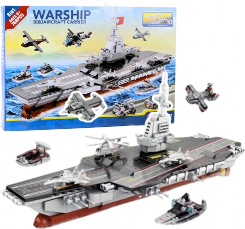 Set di costruzione portaerei con caccia – 768 pezzi