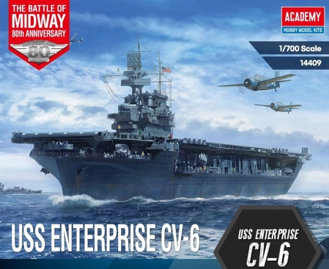 Modello di plastica nave USS CV-6 Enterprise Battaglia di Midway