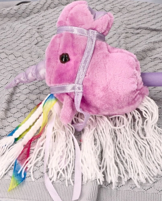 Unicorno rosa su bastone Rosa Hobby Horse