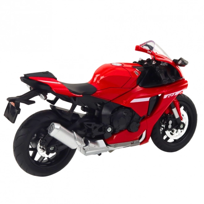 Motocicletta sportiva in metallo rossa con luci e suoni R1 1:12