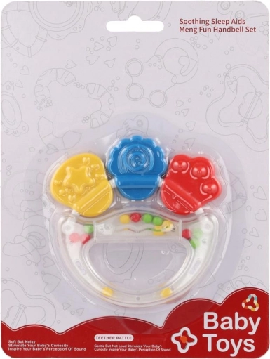 Sonaglio e massaggiagengive in plastica e silicone per neonati