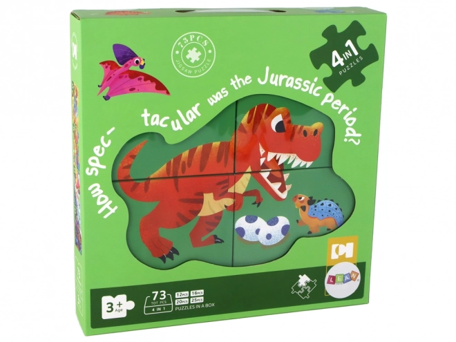 Puzzle Mondo dei Dinosauri 4 in 1