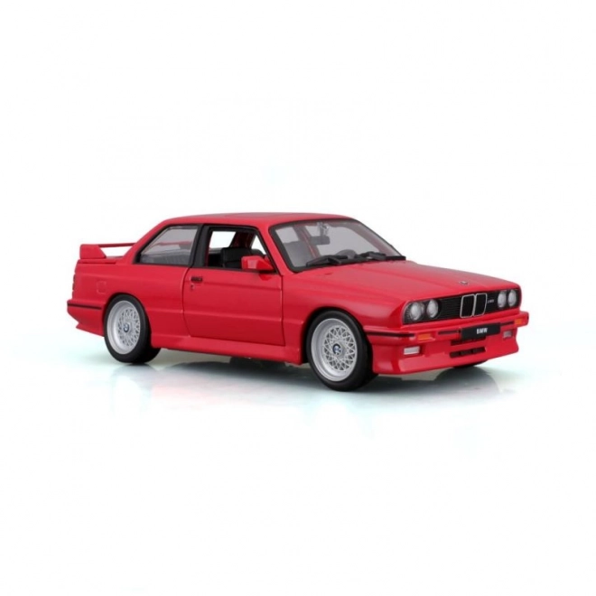 Bburago modello BMW M3 1988 rosso scala 1:24