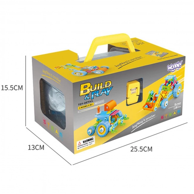 Set di costruzioni di veicoli per bambini 6 in 1
