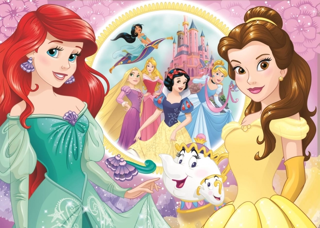 Puzzle da 100 pezzi Glitter Disney Principesse con Belle e Ariel