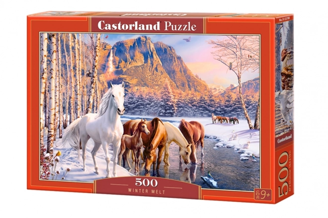 Puzzle winter melt cavalli paesaggio invernale