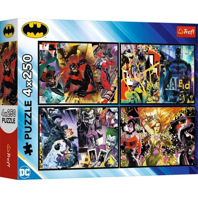 Puzzle 4 immagini da 250 pezzi Batman in azione