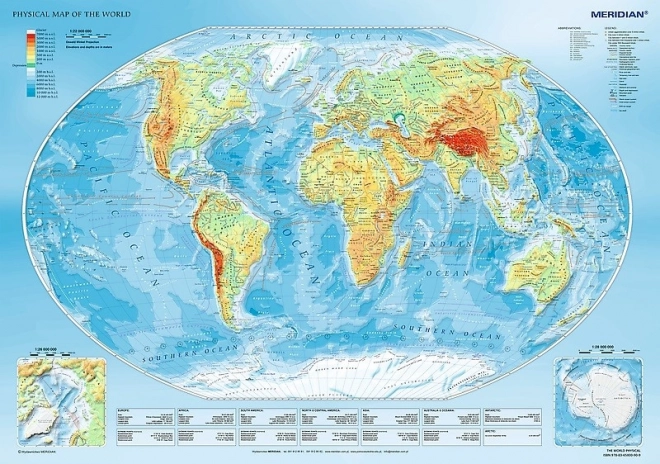 Puzzle 1000 pezzi Mappa fisica del mondo