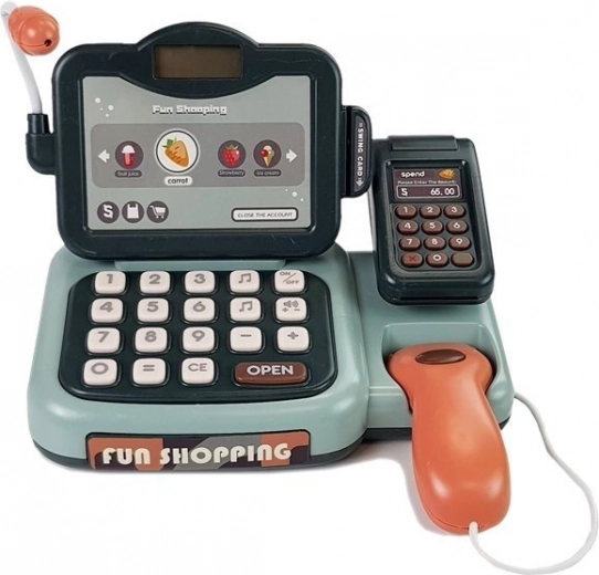 Gioco di negozio realistico con scanner e terminale