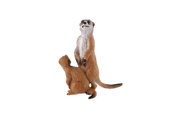 Figura decorativa Suricata con cucciolo - plastica, marrone chiaro, 8cm