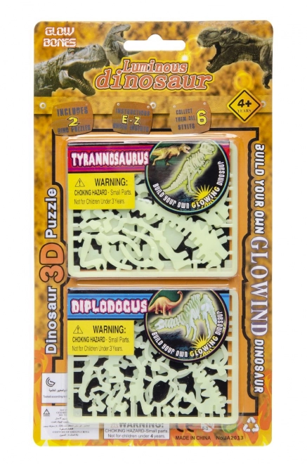 Puzzle 3D dinosauro che brilla al buio