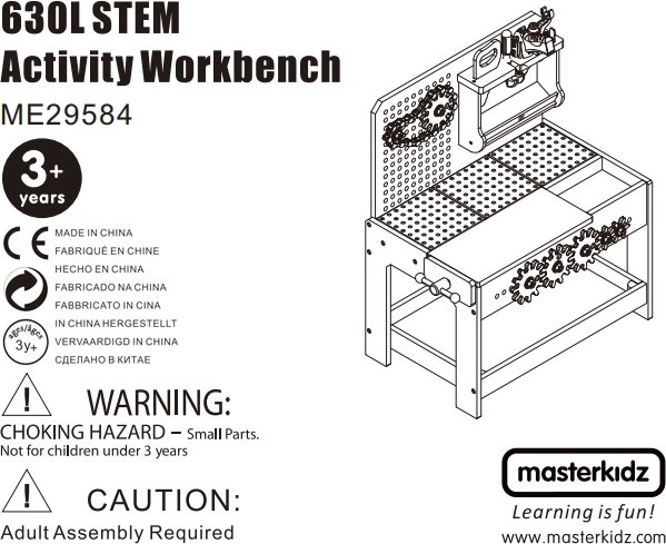 Officina in legno XXL Montessori STEM con strumenti MASTERKIDZ