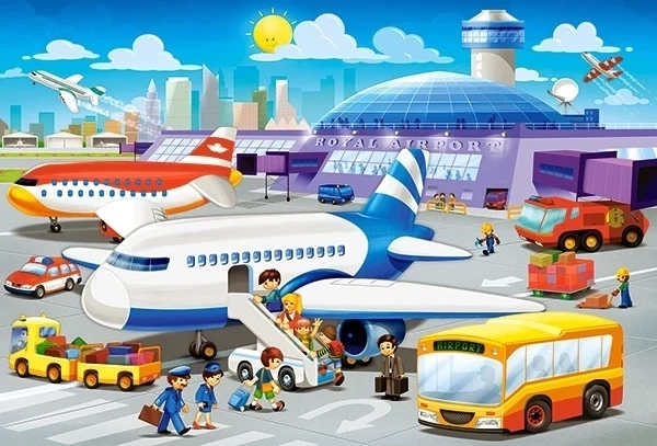 Puzzle 40 pezzi aeroporto per bambini Castorland