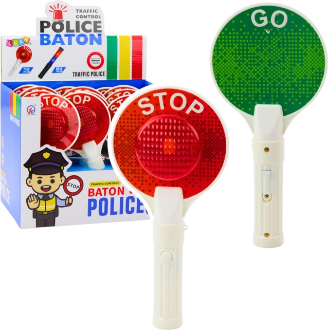 Paletta segnaletica della polizia per bambini STOP/GO con luce