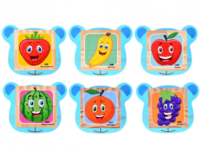 Puzzle Frutta in Legno per Bambini