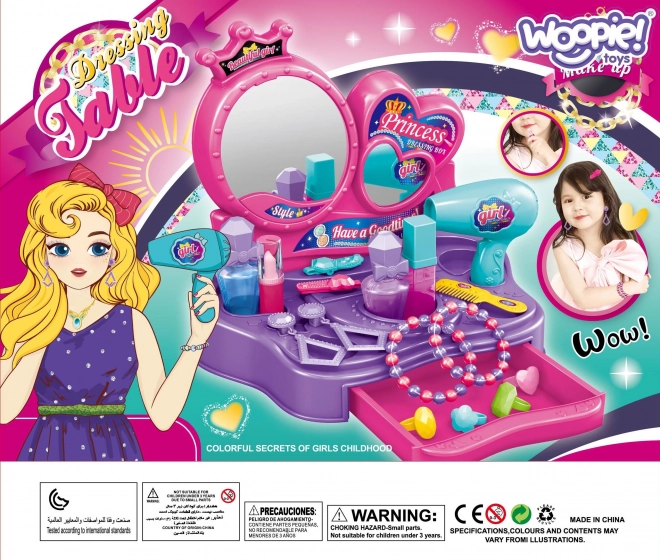 Toeletta da bambina con set di bellezza 18 pezzi