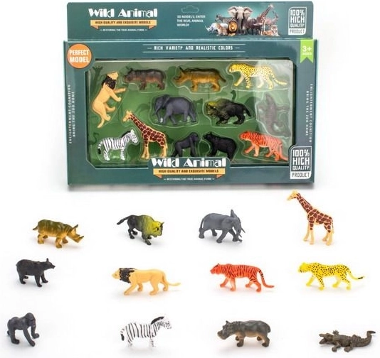 Set di Figurine di Animali Selvatici - 12 pz, 7 cm