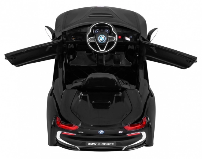 BMW I8 Lift Auto a batteria Nero + telecomando + avvio lento + cinture di sicurezza a 3 punti + MP3 USB + LED