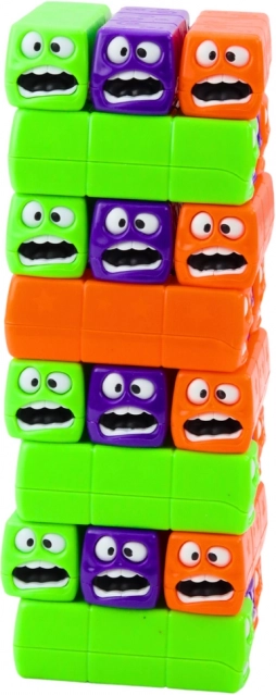 Gioco di destrezza torre con 24 blocchi colorati e facce