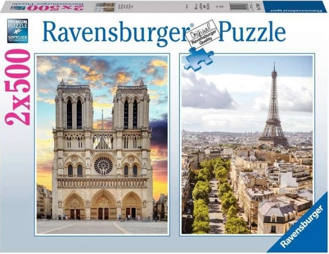 Puzzle Visita a Parigi 2x500 pezzi