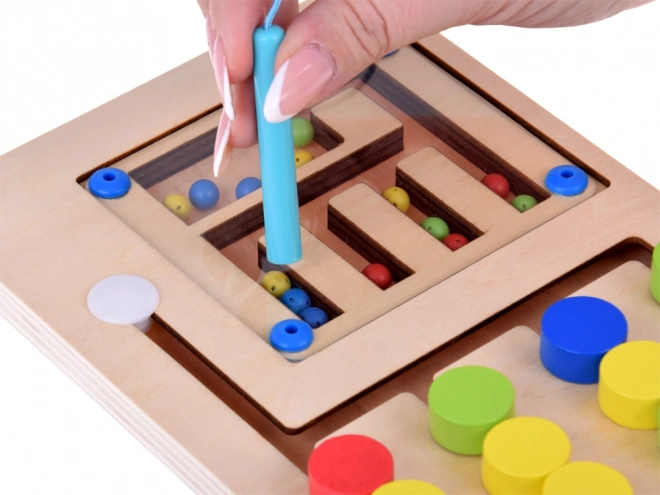 Giocattolo Montessori Magnetico in Legno con Sfere