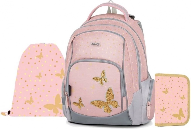 Zaino Scolastico Set 3 Pezzi OXY GO Farfalla