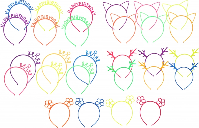 Cerchietto per capelli con decorazione, mix di colori