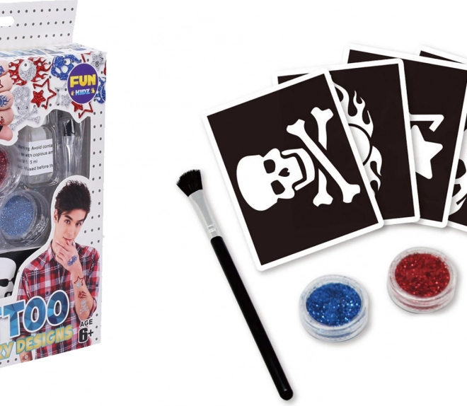Set per tatuaggi temporanei con glitter per ragazzi