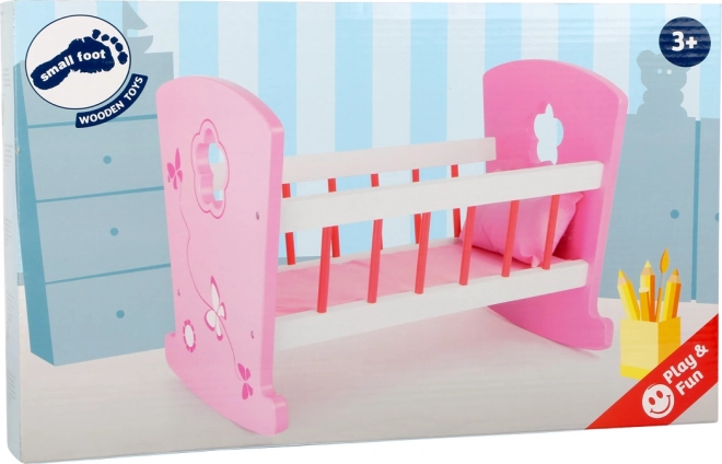 Culla in legno Small Foot con farfalle rosa