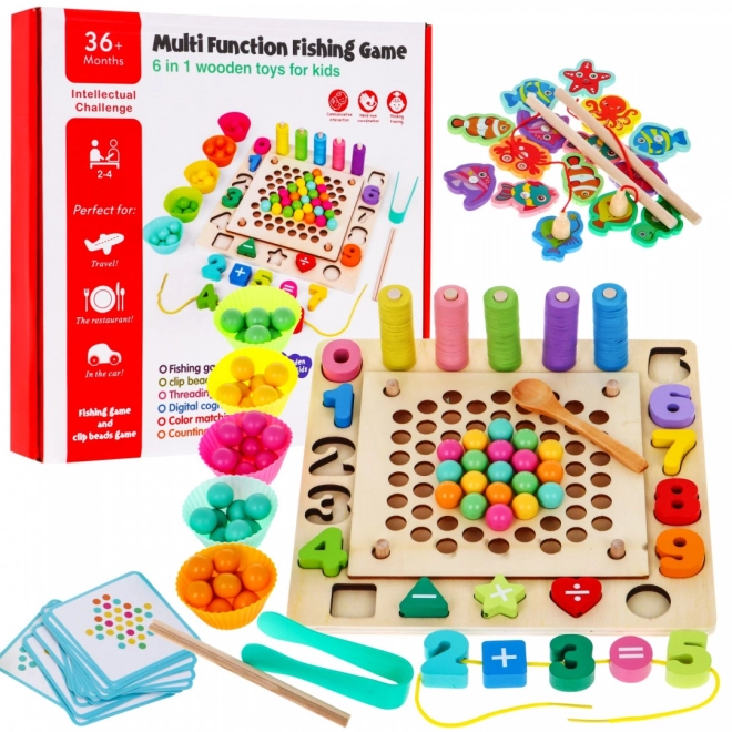 Set educativo in legno 6 in 1 per bambini di 3 anni