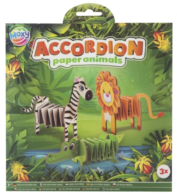 Animali di carta fisarmonica pieghevole domestici/giungla