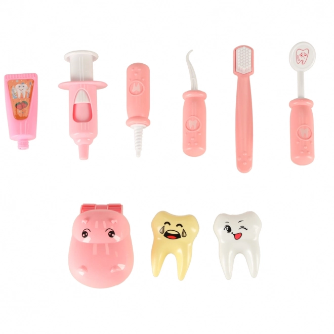 Set medico dentista ippopotamo – rosa