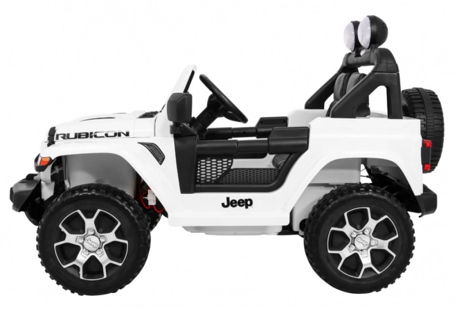 Jeep Wrangler Rubicon batteria per bambini Bianco + telecomando + radio MP3 LED + ruote EVA