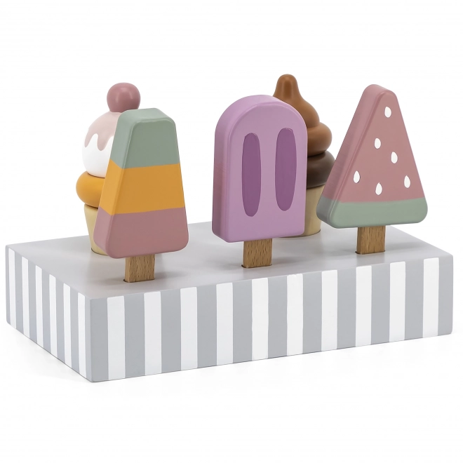 Set di gelati in legno