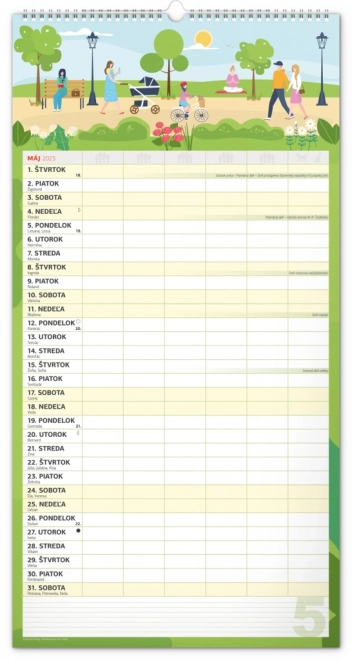 Calendario da parete pianificatore familiare XXL 2025