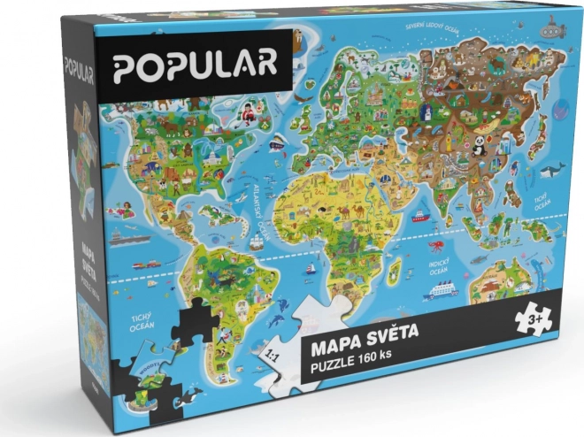 Puzzle Mappa del Mondo 160 Pezzi