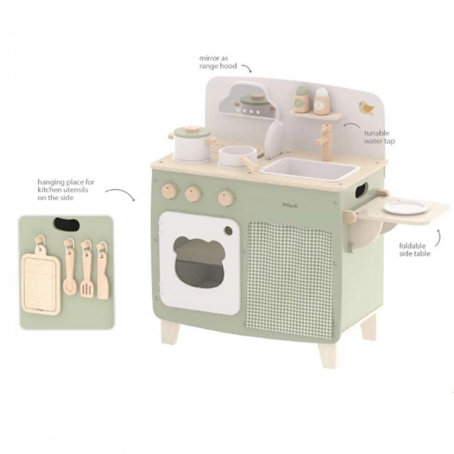 Cucina in legno con accessori
