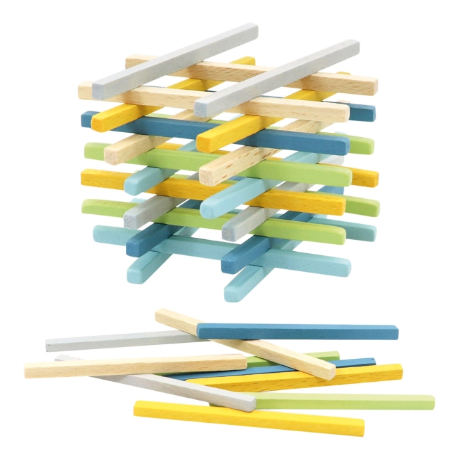 Bastoncini di legno colorati per un gioco creativo