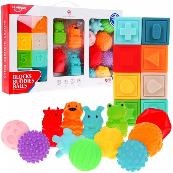 Mega set gioco sensoriale bambini 20 pezzi