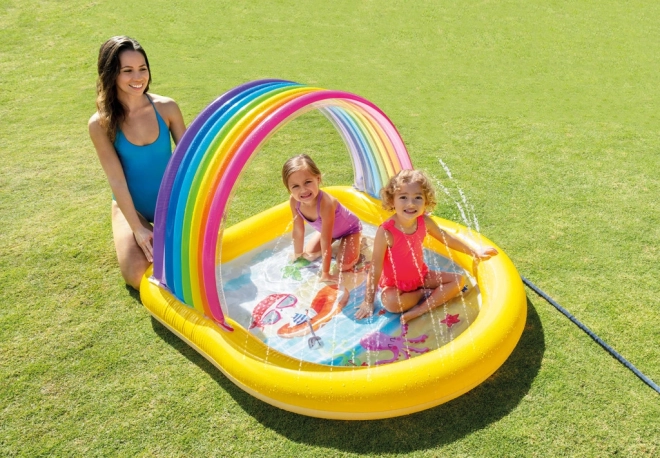 Piscina gonfiabile con arcobaleno