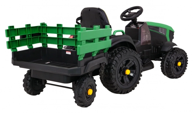 Trattore in titanio con rimorchio verde