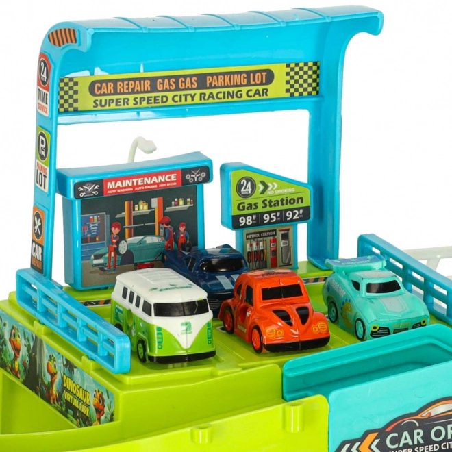 Pista da corsa interattiva con volante