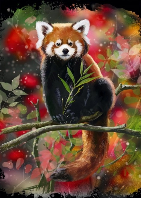 Puzzle Panda rossa sul ramo 1000 pezzi