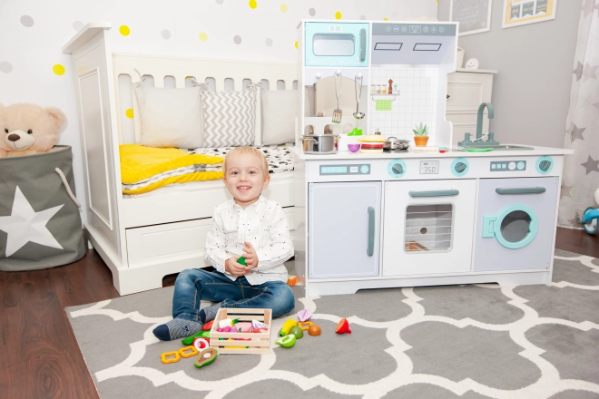 Grande cucina in legno per bambini con accessori Ecotoys