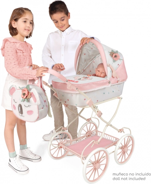 DeCuevas passeggino pieghevole per bambole con zainetto Koala 81 cm