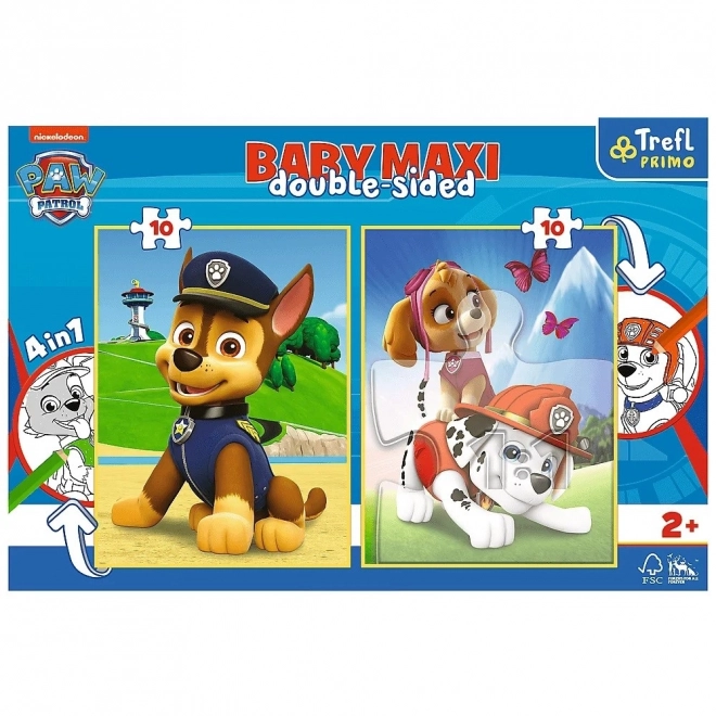 Puzzle doppio TREFL Paw Patrol: Chase, Marshall e Skye Baby Maxi