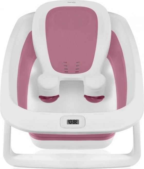 Lionelo Vaschetta pieghevole con termometro e lettino Pink Magnolia