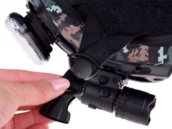 Set militare per bambini con casco, binocolo e walkie-talkie