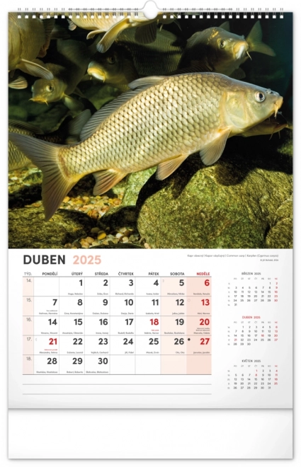 Calendario da Parete da Pesca 2025