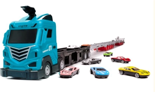 Camion con pista da corsa 210 cm 8 pezzi